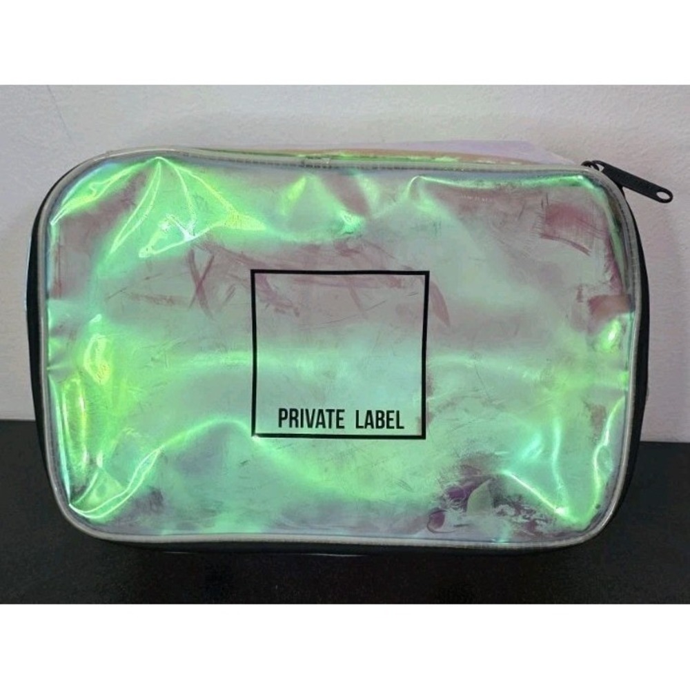 Private Label Clear Iridescent Travel  Sneaker Case‎ Cosmetic Toiletry Bag Tote